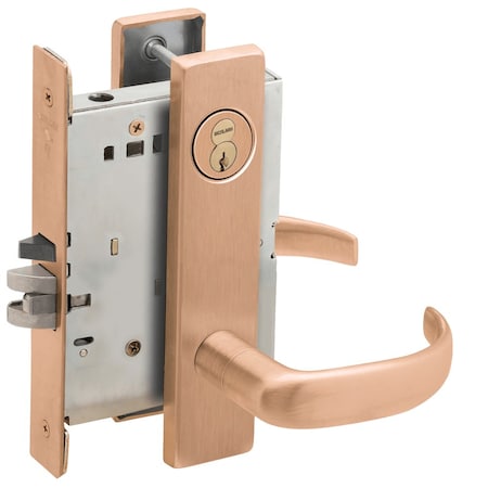 Schlage Grade 1 Classroom Mortise Lock, Schlage FSIC With Core, S123 Keyway, 17 Lever, L Escutcheon, Satin B L9070R 17L 612
